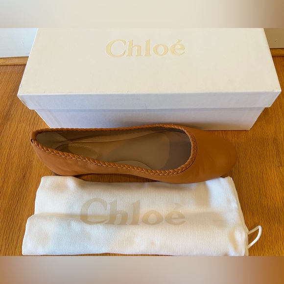 CHLOÉ Elah Ballerina Flats Lambskin Brown (39) - Picture 2 of 6